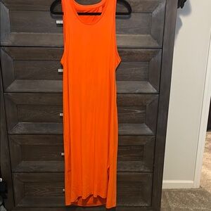 GAP Orange Halter Sheath Maxi Dress